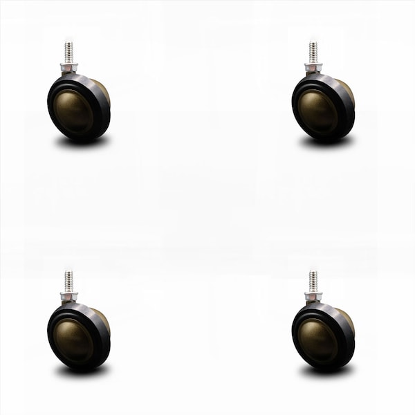 2.25 Inch Antique Soft Tread Ball Caster - 5/16 Inch Threaded Stem, 4PK